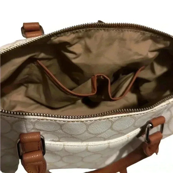 Nine West crossbody bag womens purse brown cream tan handbag - Picture 8 of 11